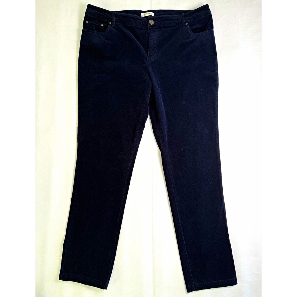 Orvis Women’s Blue Corduroy Slim Straight Stretch Pockets Pants 18 Plus